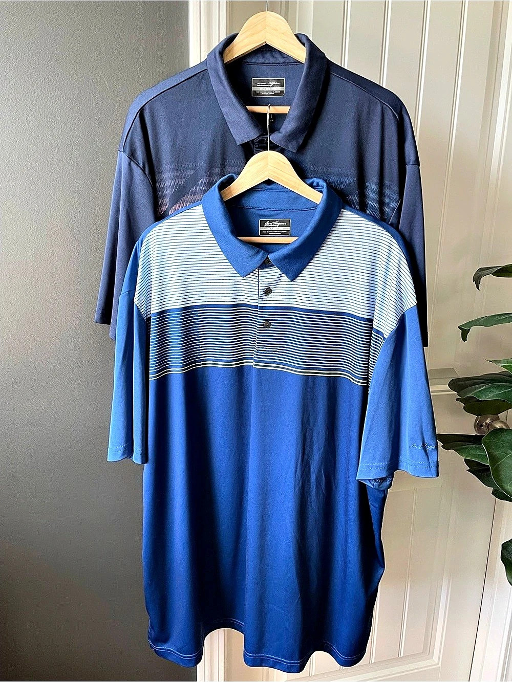 Ben Hogan Performance Golf Polo Shirts S/S Lot of 2 Blue Striped Men’s Size 2XL